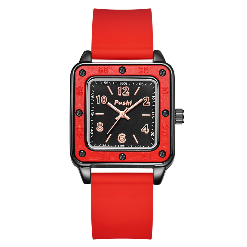 POSHI-Relógios de pulso em silicone com mostrador numérico para mulheres, relógio de quartzo original para senhoras, relógio feminino, moda, 2023