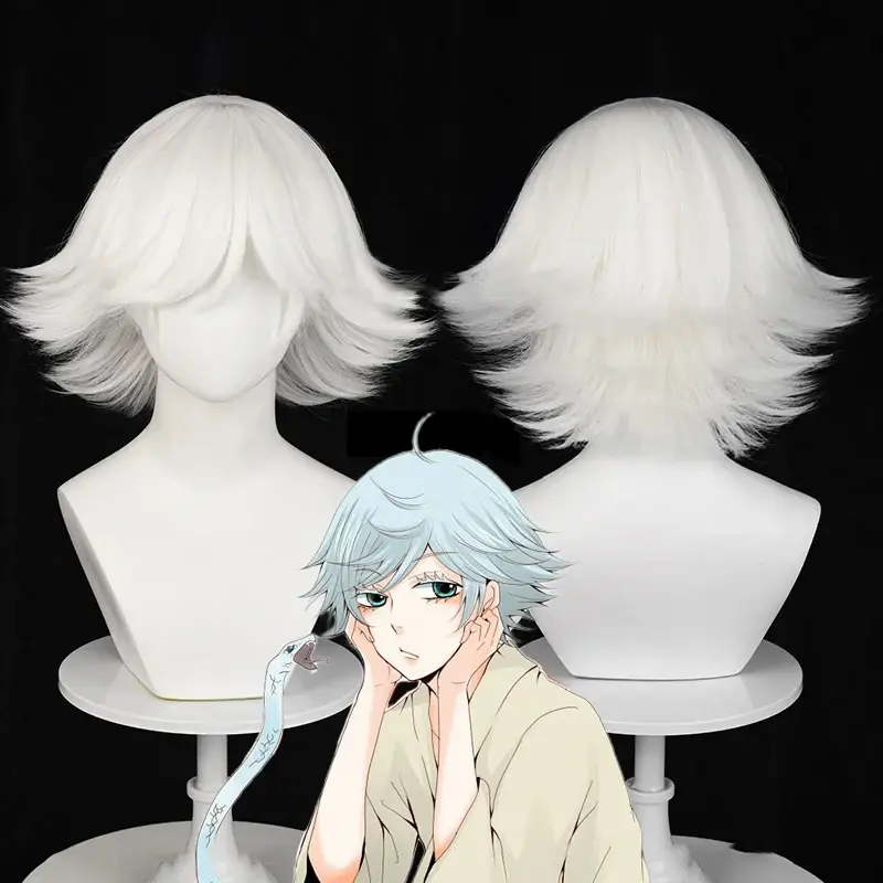 Парик для косплея аниме Kamisama Kiss Mizuki, унисекс, белый, короткий парик для укладки волос, термостойкий синтетический парик на Хэллоуин