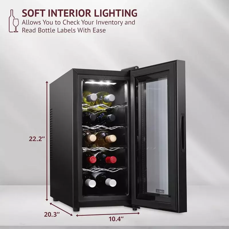 Schmocké 10 bottiglie vino rosso e bianco cantinetta frigo termoelettrica/refrigeratore cantinetta vino da banco con display digitale della temperatura
