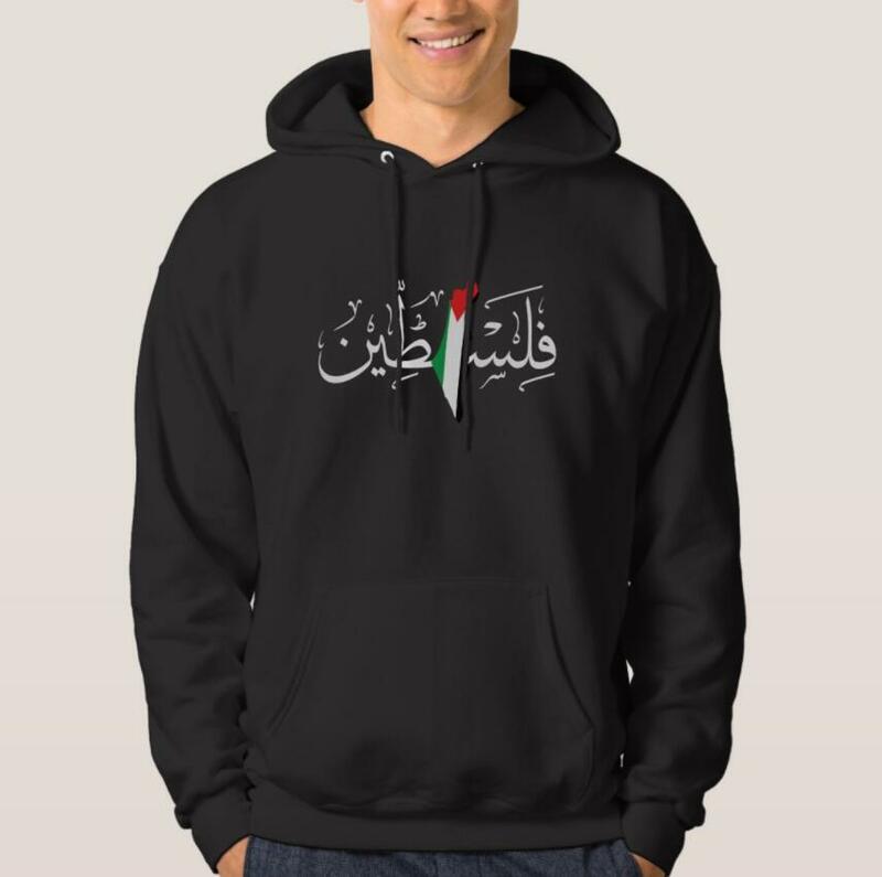 Hoodie bendera peta Palestina kasual 100% katun musim gugur dan musim dingin kaus Harajuku