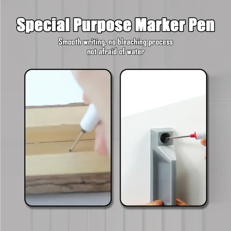 20mm Long Head Marking Pen Waterproof and Colorfast Ceramic Tile Wood Metal Deep Hole Marking Pen Woodworking Electrician Tools