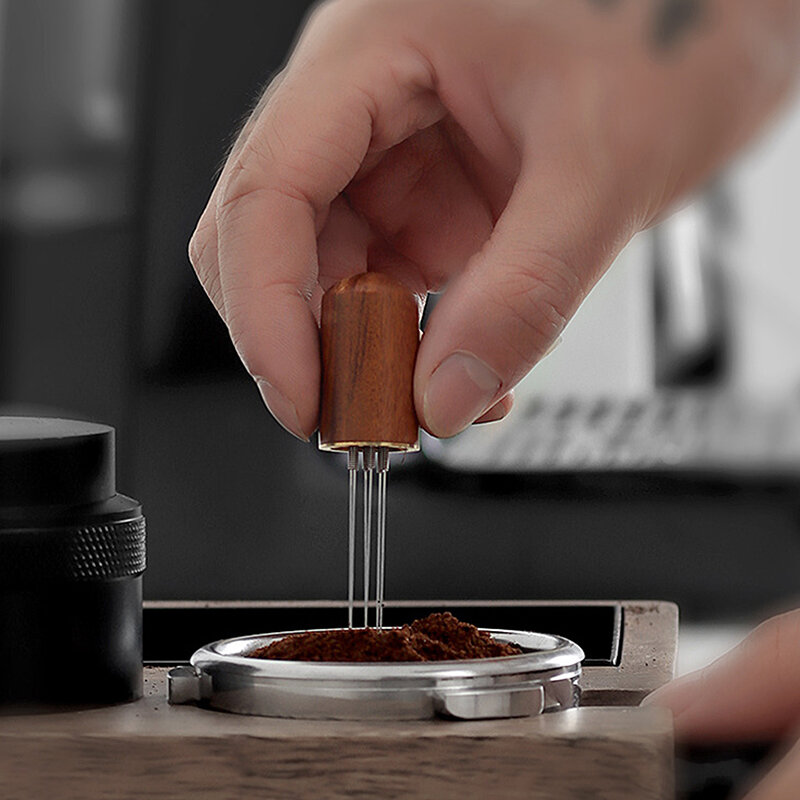 Espresso Coffee Agitador Distribuidor Agulha, aço inoxidável, pó Tamper Tool, Barista Acessórios