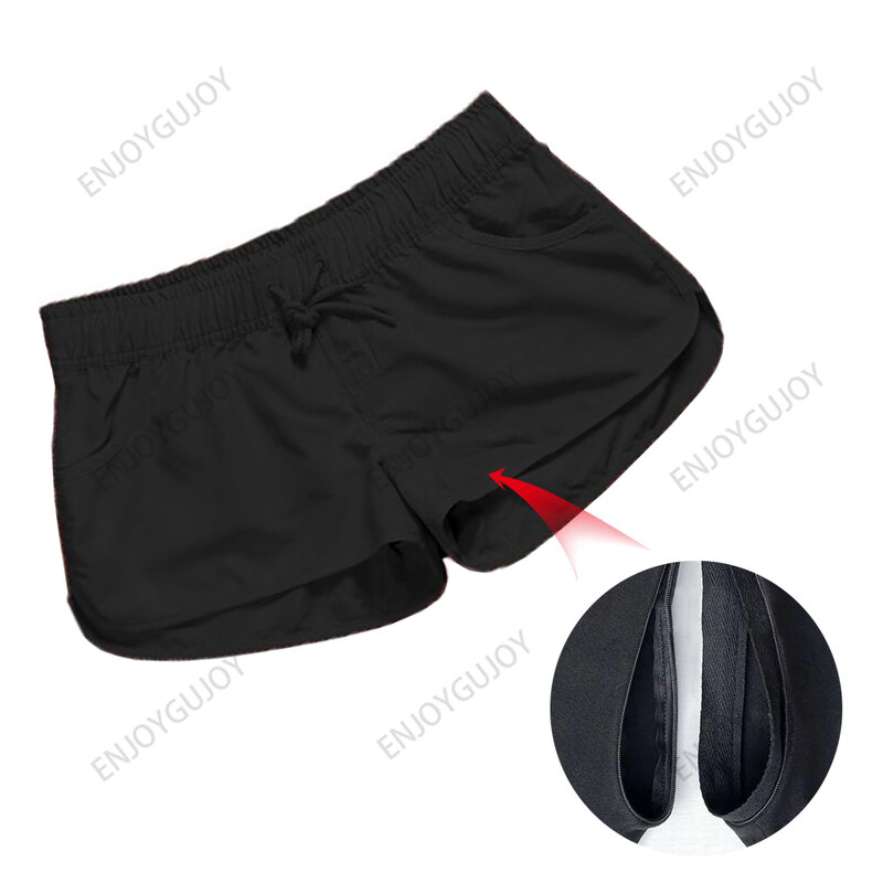 Sports Fitness Super Shorts Women's Invisible Open Crotch Outdoor Sex Beach Pants Casual Quick Drying Medium Waist Loose Shorts