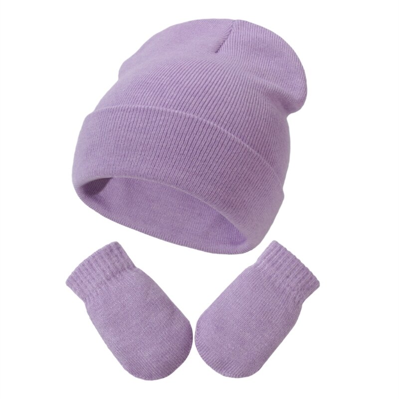 Conjunto de luvas de chapéu de bebê de malha de inverno para crianças pequenas meninas meninos suprimentos para bebês