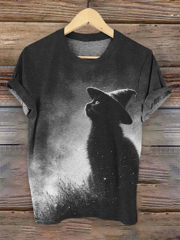 2024 Cat T-Shirt da uomo stampa 3d estate manica corta abbigliamento quotidiano da uomo maglietta da strada per uomo maglietta Vintage Casual Top Tee