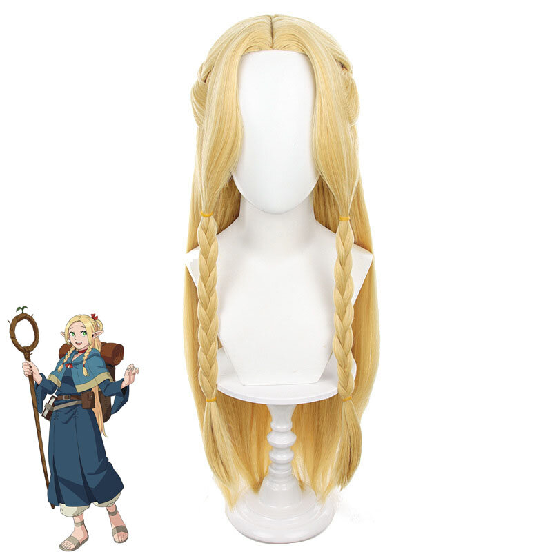 Parrucca Cosplay di Marcille dono Anime Delicious in Dungeon parrucche lunghe copricapo per capelli Elven Mage festa di Halloween per accessori da donna