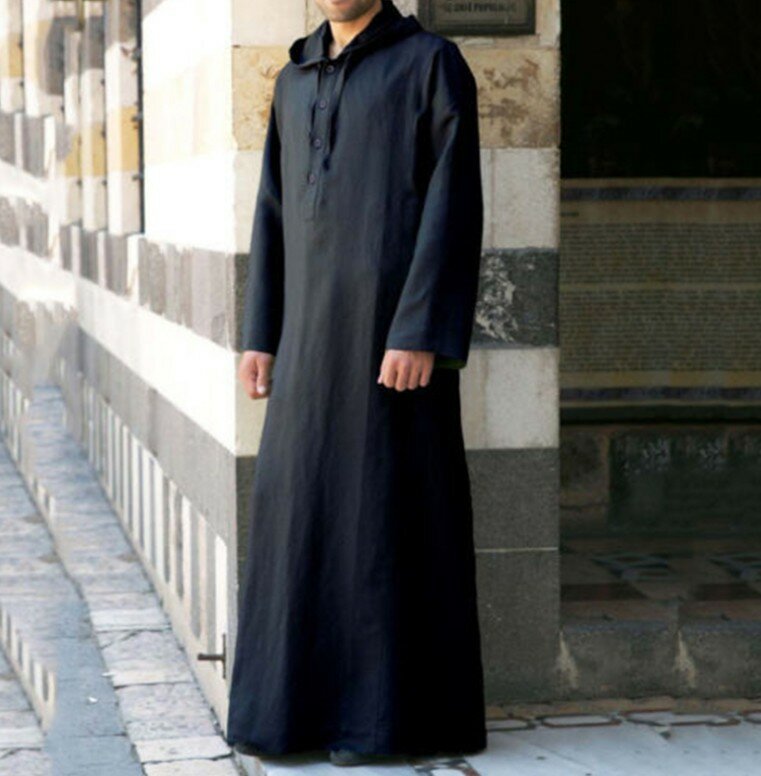 Camisa larga árabe de talla grande para hombre, ropa islámica Abaya, conjuntos musulmanes de moda, caftán saudí Abayat Thobe, bata de Pakistán 5XL