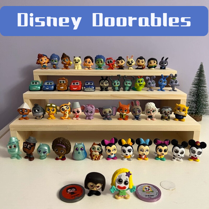 Anime Figures Disney Doorables 9 Series Set Cartoon Characters Model Kawaii Big Eyed Doll Toys Collect Ornaments Gifts