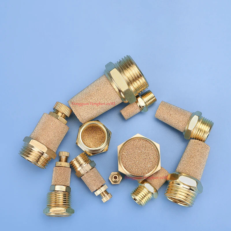 Pneumático cobre escape silencioso, silenciadores montagem, filtro de ruído, redutor conector, BSL, M5, 1/8 ", 1/4", 3/8 ", 1/2", 2 pcs