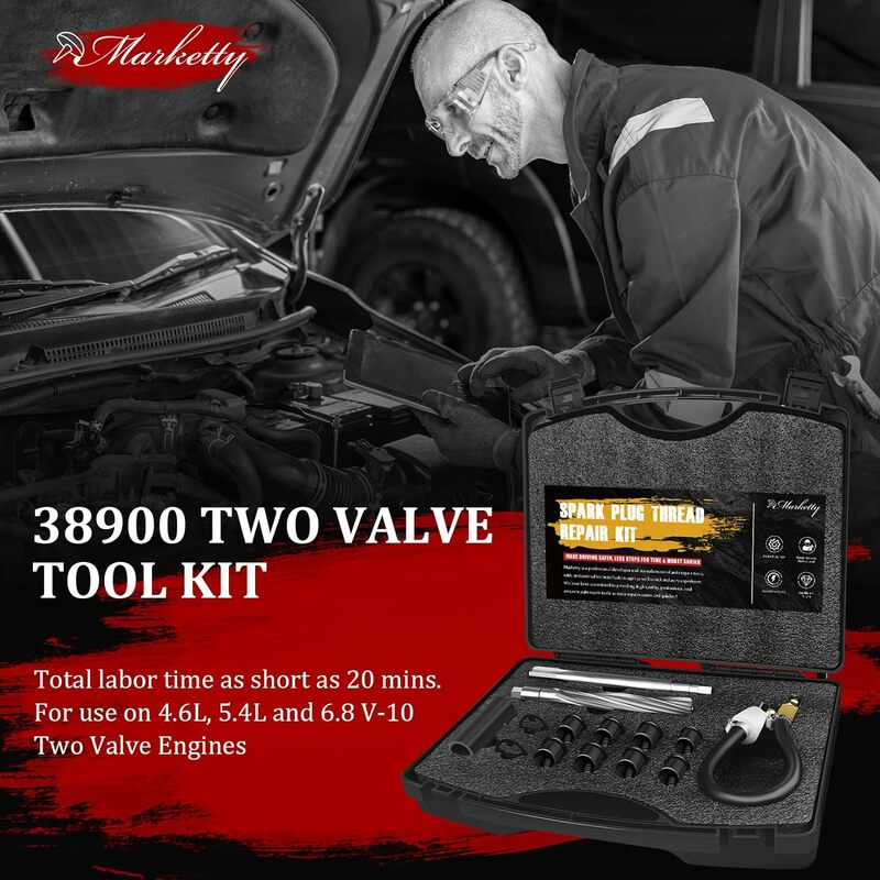 Kit de herramientas de dos válvulas para Ford, Kit de reparación de roscas de bujía con 8 * M14-1.25 para 4.6L, 5.4L y 38900 V-10, años 1996 a 2003