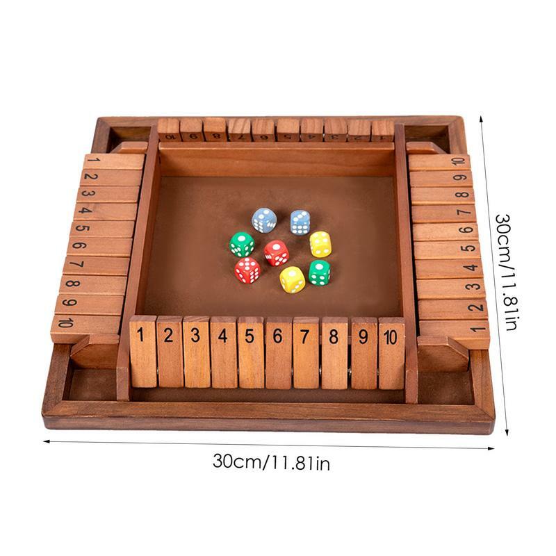 Shut The Box Tabletop Game Wooden Dice Board Game For 2-4 Players Shut The Box Board Game Set Dice Party Club Drinking Games
