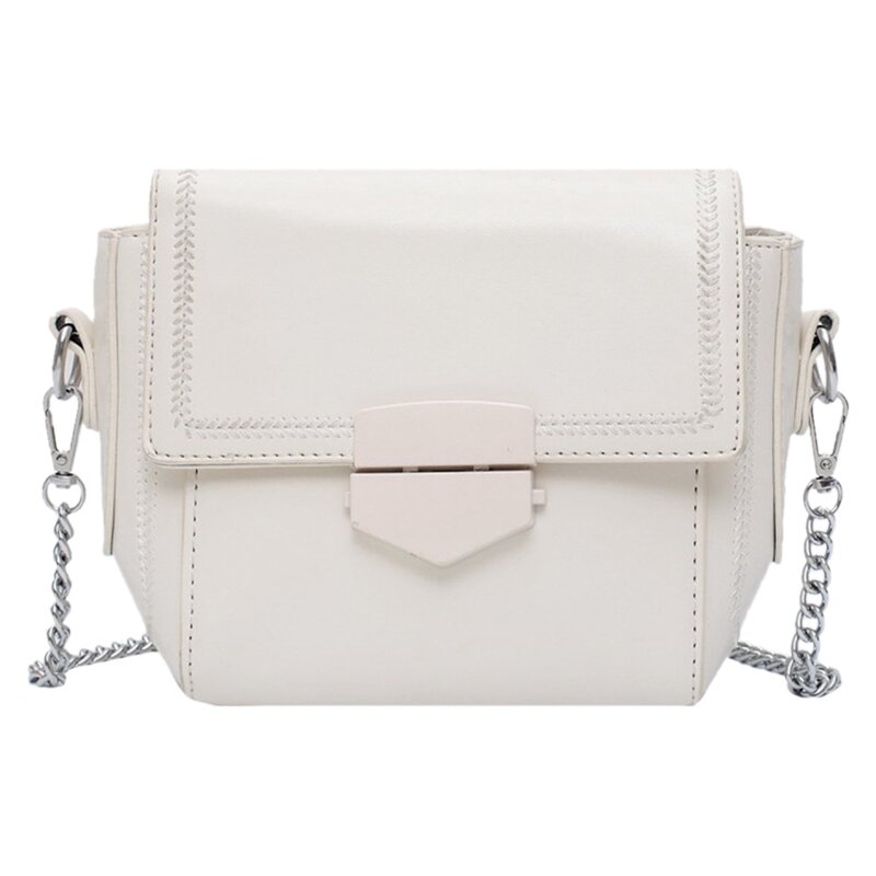 Fashion New Women'S Contrast Color Crossbody Bag Chain Shoulder Bag Travel Handbag Leather Small Square Bag