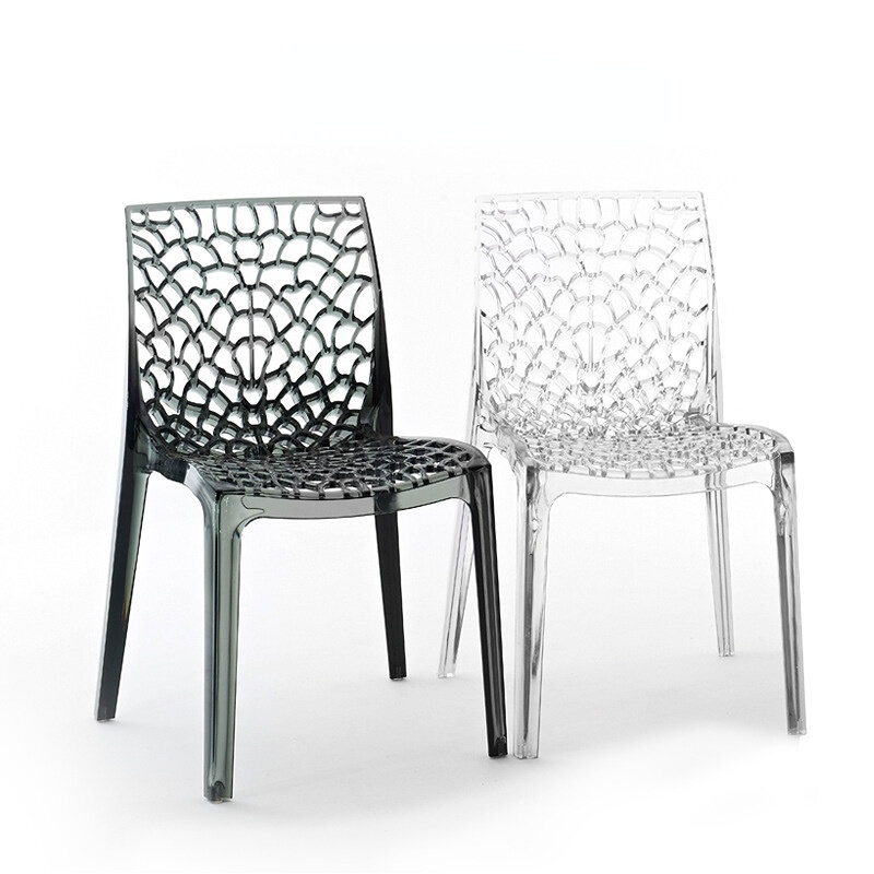 Chaise de salle à manger en acrylique, nordique, à dossier pour adulte, moderne, minimaliste, en plastique, légère, de luxe, transparente