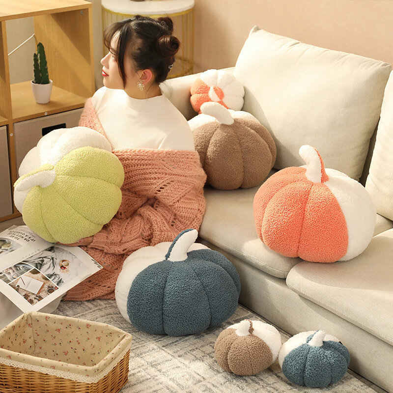 1pc 20cm Colorful Pumpkin Plush Toys Soft Stuffed Plant Plushie Pillow Sofa Decor Cushion For Kids Girls Birthday Gifts