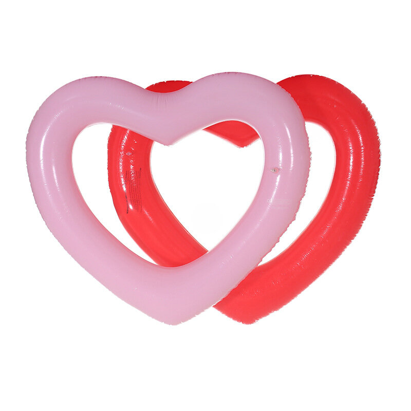 Matelas bouée de sauvetage gonflable en forme de cœur, anneaux de natation, tour, fête, rose, rouge, 90 INS