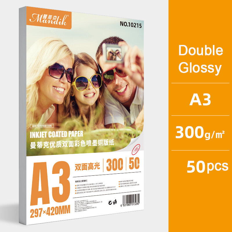 300g dubbele kanten glossy gecoat fotopapier A3 voor inkjet printer