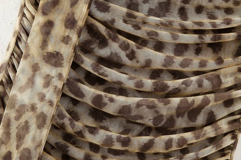 Traje de 2 piezas para mujer, Top de tubo de seda con estampado Animal, chaleco Retro + falda de seda delgada, 2024