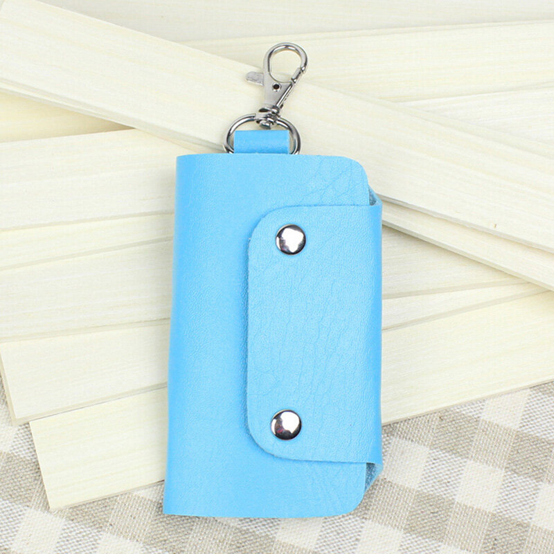 Hot Sale PU Leather Housekeeper Holders Car Keychain Key Holder Bag Case Wallet Cover Leather Key Holder Leather Keychain