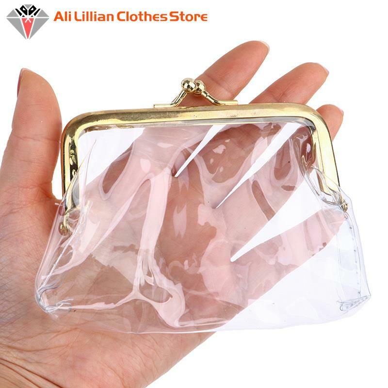Mini Money Bags Bus Card Iron Mouth Clip Credit ID Card Small Wallet Card Holder Transparent Coin Purse Change Purse