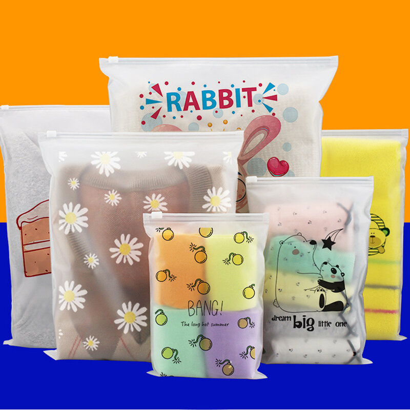Customized printing PLA environmentally friendly plastic packaging bags, biodegradable zipper, self sealing clothing bags