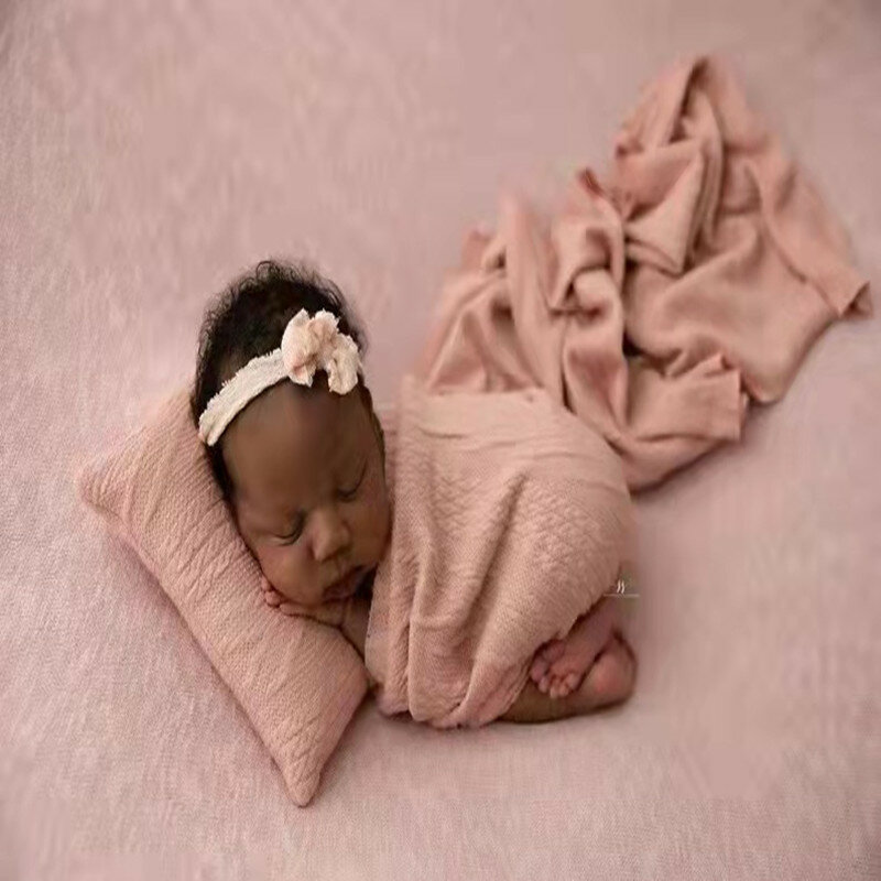 サンシャイン新生児の写真の小道具ベビー写真ラップニットツイスト枕ベビーフォト毛布ラッピング撮影アクセサリー