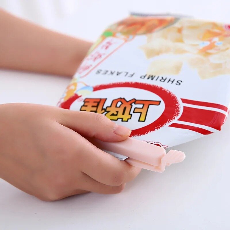 5 In1 Pack Bag Clips Food Snack Sealing Clip12/15.5cm Portable Kitchen Storage Accessories Tool Elastic Buckle Package Bag Clamp