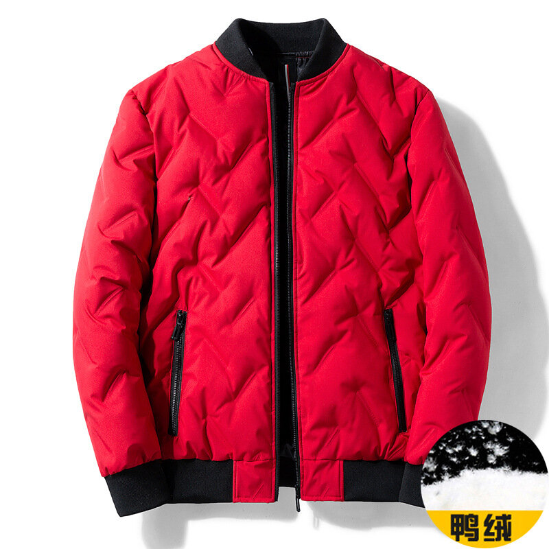 Jaket bulu angsa kasual hangat untuk pria, jaket musim gugur musim dingin dan musim 2023, jaket hangat kasual modis netral untuk pria
