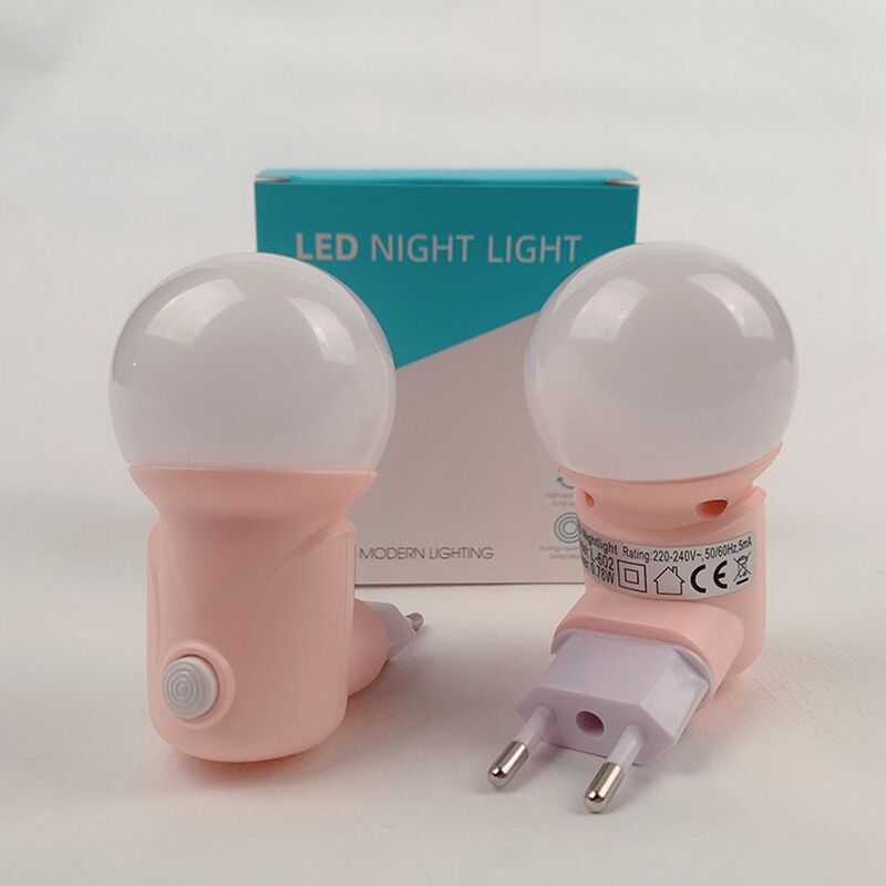 EU Plug LED Reading Lamp, alimentação do bebê dormindo, Home Supplies, luzes do quarto, Night Light, Bedside Lamp