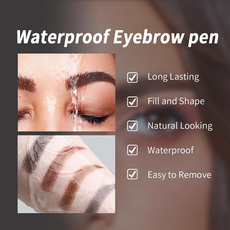 USHAS 2 In 1 Eyebrow Pencil Cosmetics Makeup For Women 4 Colors Waterproof Dual-purpose Eyebrow Brush Long Lasting Eyebrow Pen