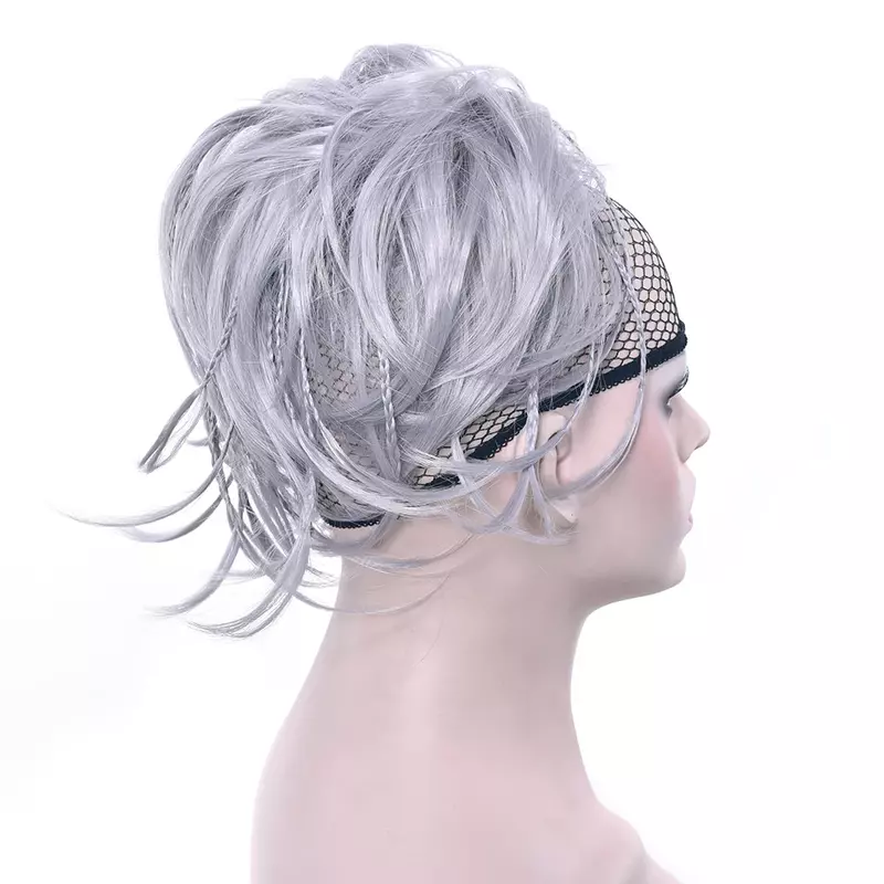 Cabelo sintético Bun Hairband para mulheres, Trança De Fibra De Alta Temperatura, Donut Roller Headband, Bun Chignon