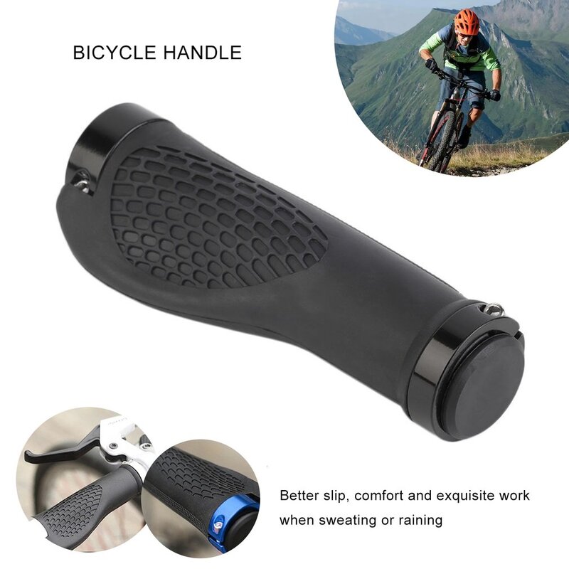 New Durable Anti-Slip Ergonomic Bicycle Handlebar Grips Rubber Mountain Bike Handle Bar Cycling Lock-On Ends Handlebar