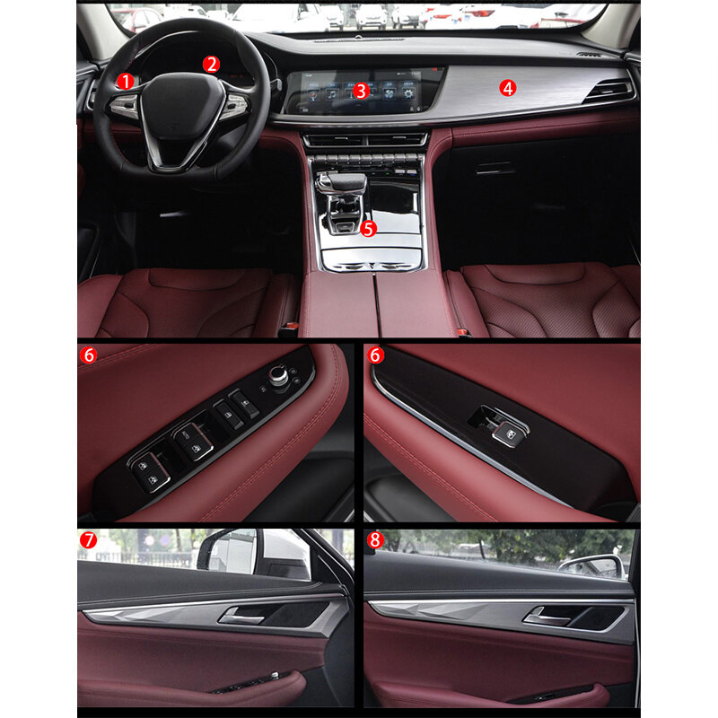 Tira de película protectora transparente TPU para CHANGAN CS85 Coupe, pegatina Interior de coche, Panel de Control Central, puerta de engranaje, Panel de aire