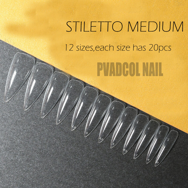 240pcs Gelly Tips Soft Gel Nail Extension Tips copertura completa Pre-sagomato Sculpted Long Coffin Stiletto False Tip Quick Building Mold