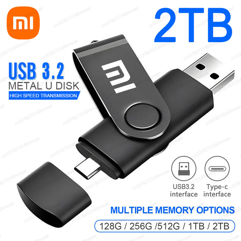 Nuovo Xiaomi 2TB USB 3.2 Flash Drives trasferimento ad alta velocità Pendrive in metallo Type-C interfaccia USB Pendrive Flash Disk Stick impermeabile