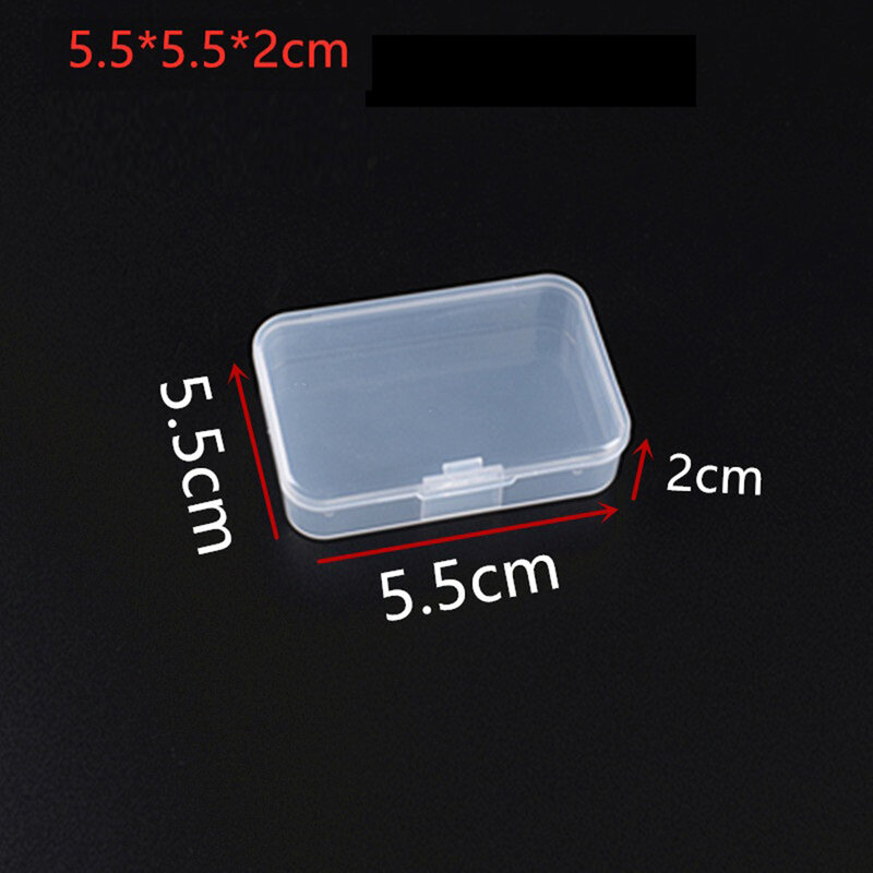 Kotak Mini Persegi Panjang Transparan Kotak Penyimpanan Plastik Wadah Kotak Kemasan untuk Anting Cincin Manik-manik Mengumpulkan Barang-barang Kecil