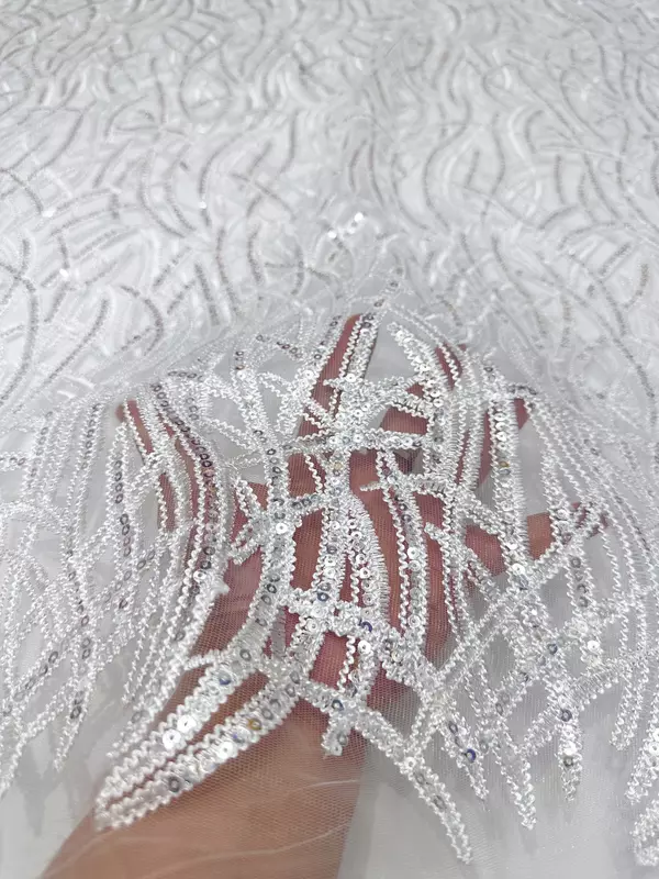 2024 New Embroidery Lace Laser Lace Band Full Diamond Band Loose Diamond Wedding Dress Material Available