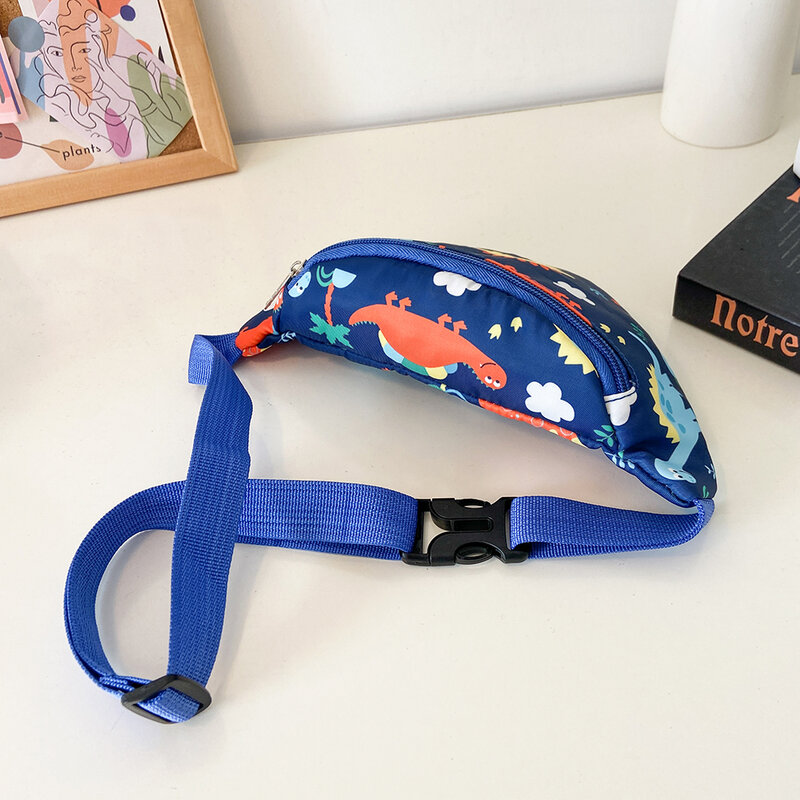 Dinosaur/Unicorn Cute Waist Bag Adjustable Strap Cartoon Chest Bag Lightweight Kids Outdoor Waist Pack Fashion Shoulder Bag