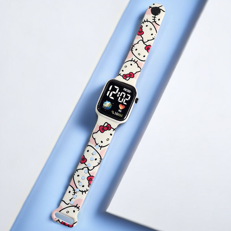 Часы женские цифровые, детские наручные, с рисунком Hello Kitty