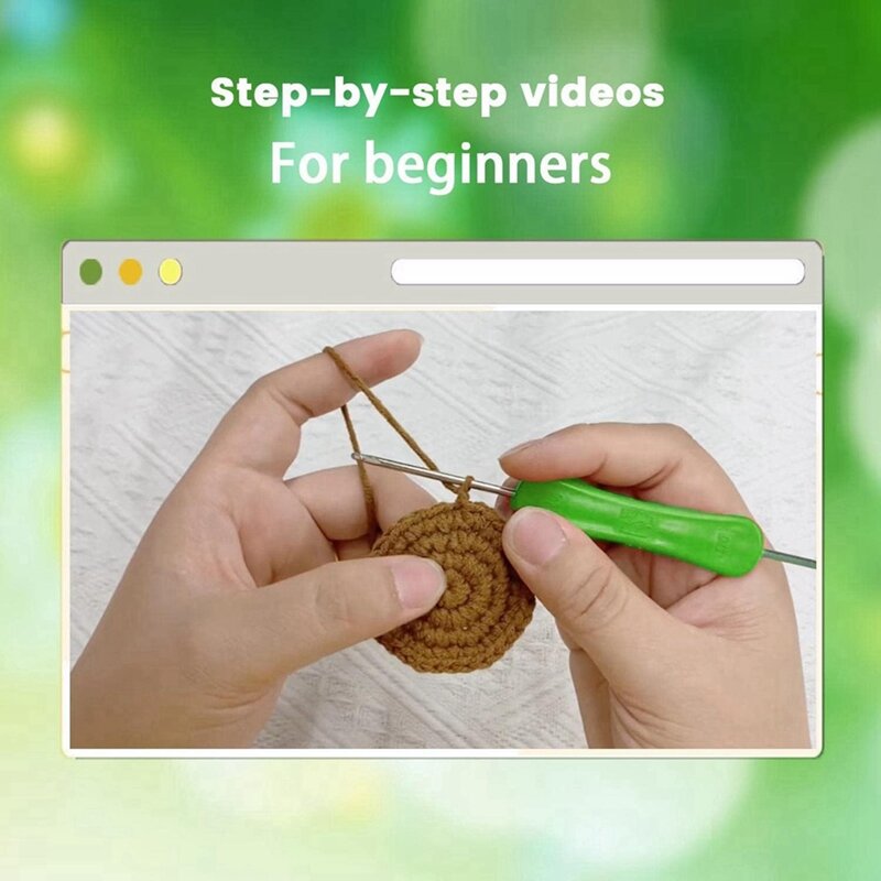 Kit de crochet tulipes bricolage, kit de crochet alpaga animal pour débutants, invitations pour adultes, tutoriel vidéo étape par étape