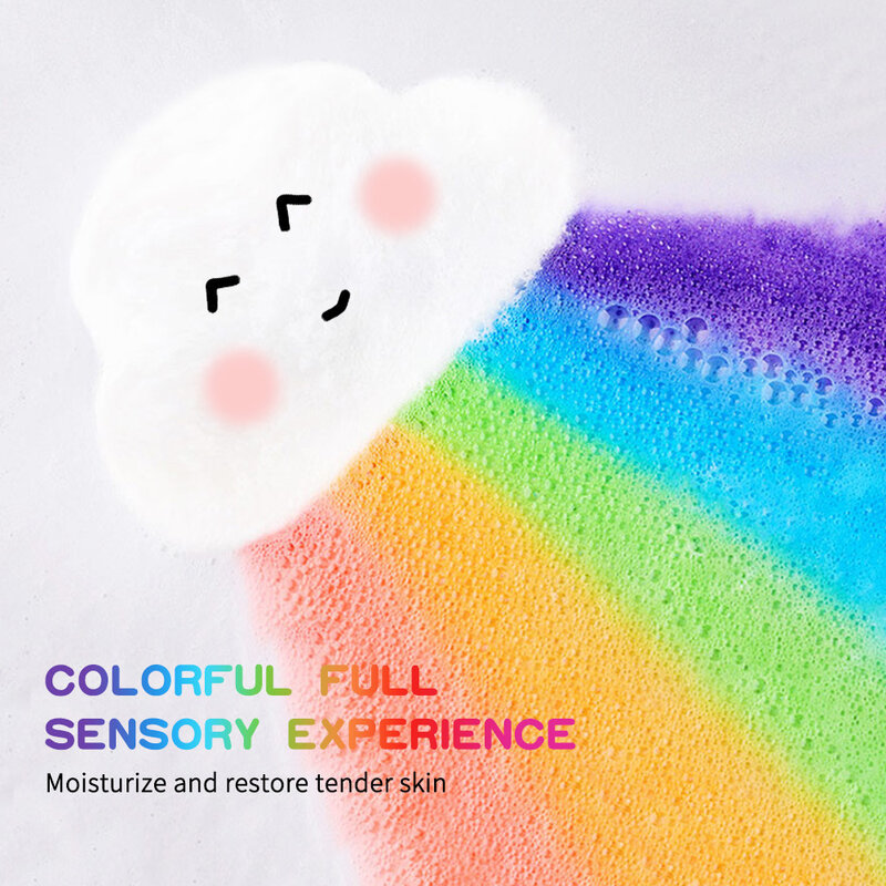 As bolas de sal do banho das nuvens coloridas, banho colorido embebem, óleo essencial, fragrância, limpeza do corpo