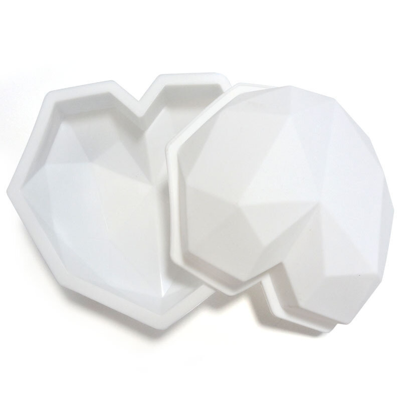 Силиконовая Алмазная форма для выпечки в форме букв и цифр, 1/6/8 полости, форма для кондитерских изделий в форме сердца, мусса, торта, шоколада, свеч