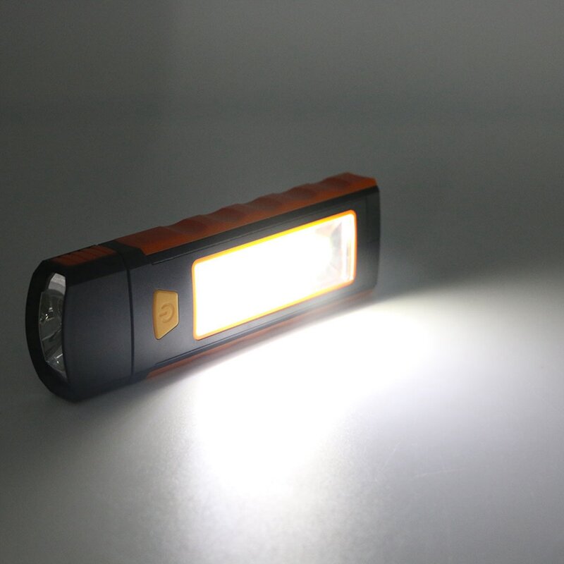 Lámpara de luz LED COB portátil, linterna magnética, gancho plegable, herramienta de mano para exteriores, Camping y Deporte