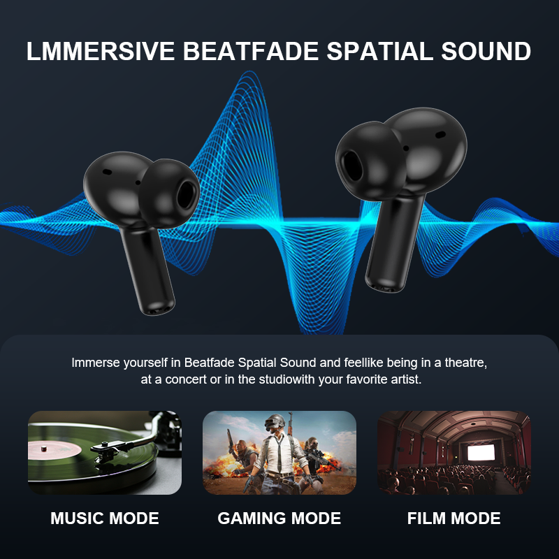 Beatfade หูฟังไร้สาย S20 Pro, หูฟังไร้สายทัชสกรีน TWS ตัดเสียงรบกวนหูฟังบลูทูธ5.3รองรับแอปแบตเตอรี่ใช้งานได้ยาวนาน Hi-Fi