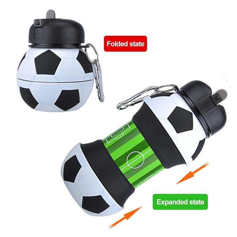 Leakproof Portable Leakproof Water Bottle for Kids, Fold Mug, Esportes ao ar livre, Basquete, Futebol, Beisebol, Tênis, Golfe, Escola