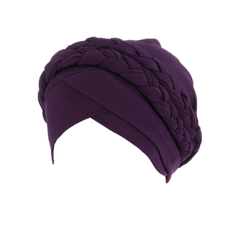 Contas islâmicas Braid Wrap estiramento chapéu turbante para as Mulheres, leite seda Jersey cabeça cachecol, muçulmano Hijab, Chemo Cap, Hair Care, New