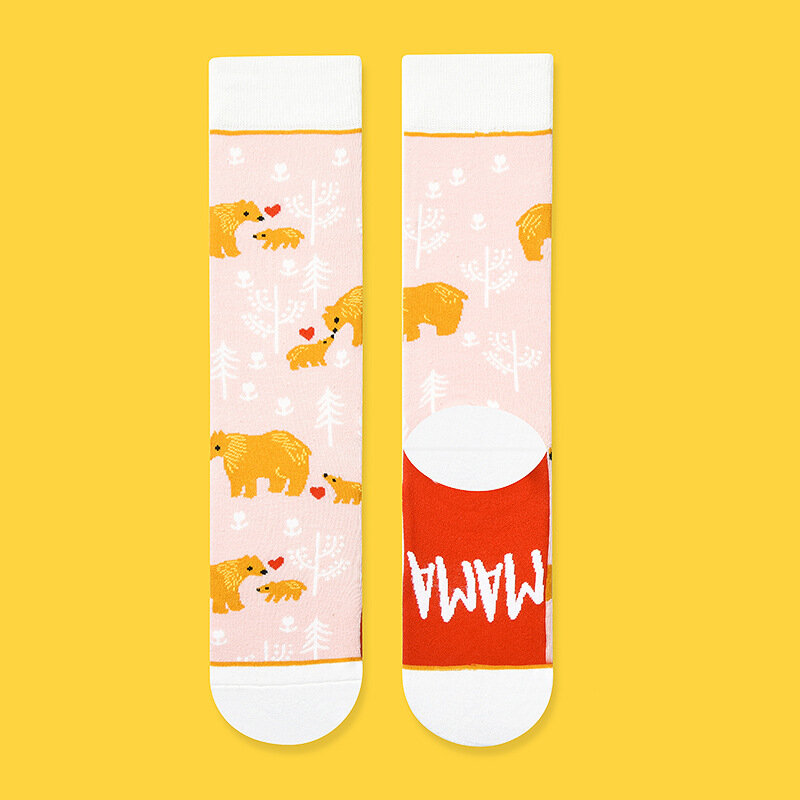 Chaussettes en coton pour femmes, tube droit, personnages d'animaux de dessin animé, tendance et amusantes, nouvelle collection