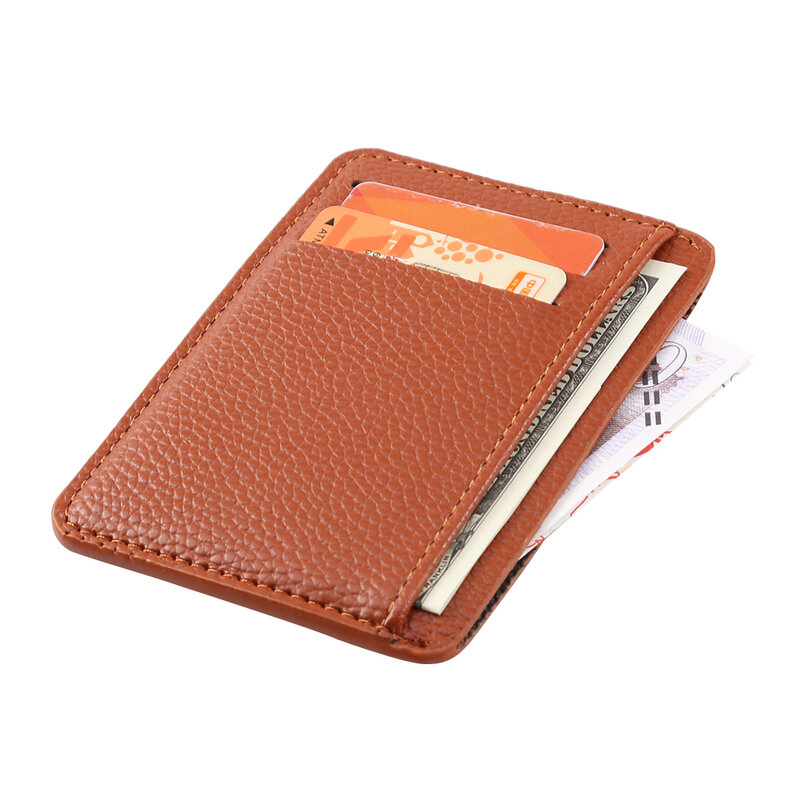 Porta carte di credito Multi banca portafoglio in pelle da uomo portafoglio Pop-Up sottile borsa ID credito Multi Slot maschile Mini portamonete