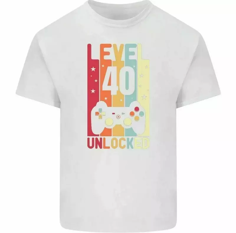 Игровые футболки № 2a1354 для мужчин с забавным уровнем, разблокированные 40 лет, подарок для жены и мужа