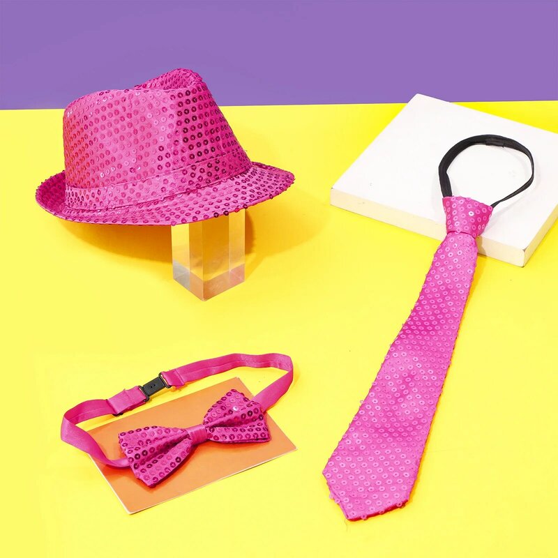 Disfraz de baile de Jazz para niños, chaleco de lentejuelas brillantes con sombrero, pajarita, corbata, Ropa de baile de escenario de discoteca