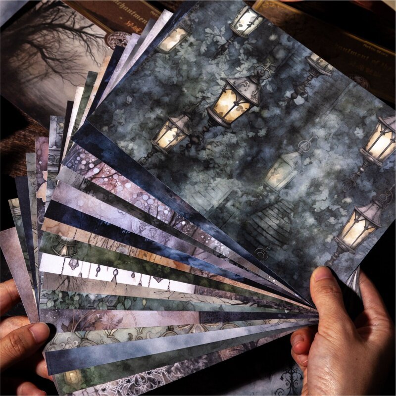 Mr.Paper 4style 30 pz/pacco Retro Castle Material Paper Dark Night Style Collage fai da te dipinti decorativi per album